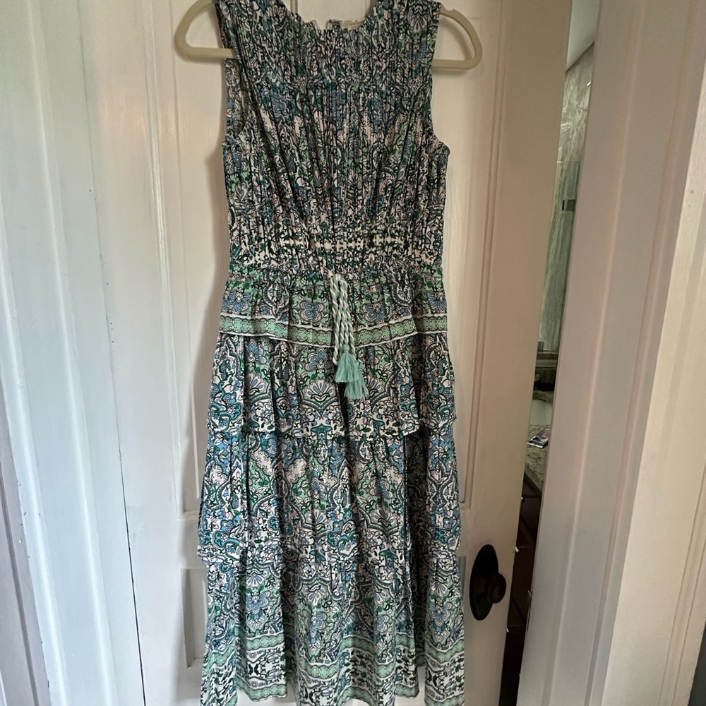 Shoshanna Sleeveless Maxi Dress - Green and White